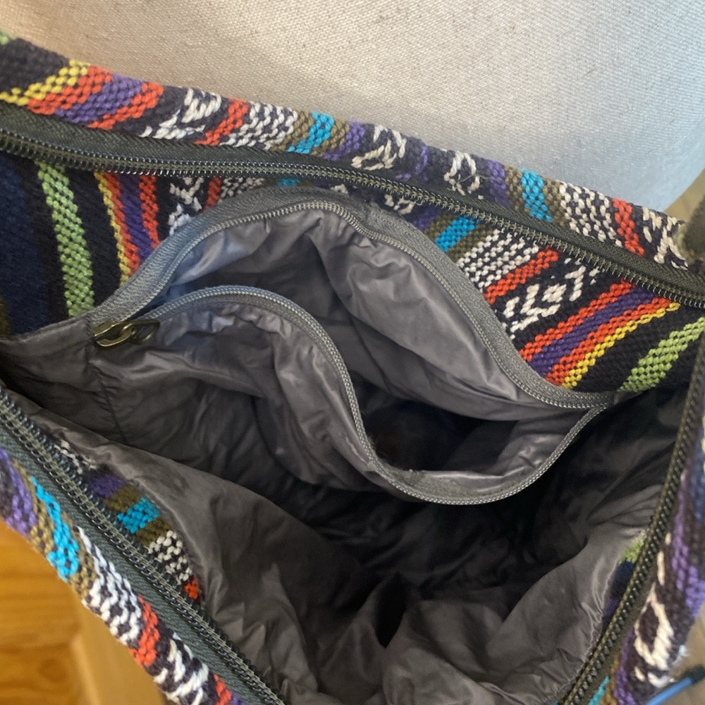 Sherpa Multicolor Striped Boho Sling Crossbody Bag - Picture 3 of 5